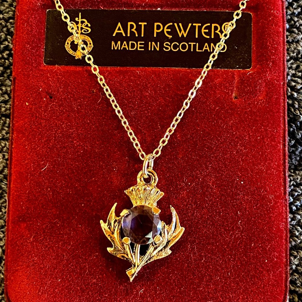 Amathyst Thistle Necklace MADE IN SCOTLAND